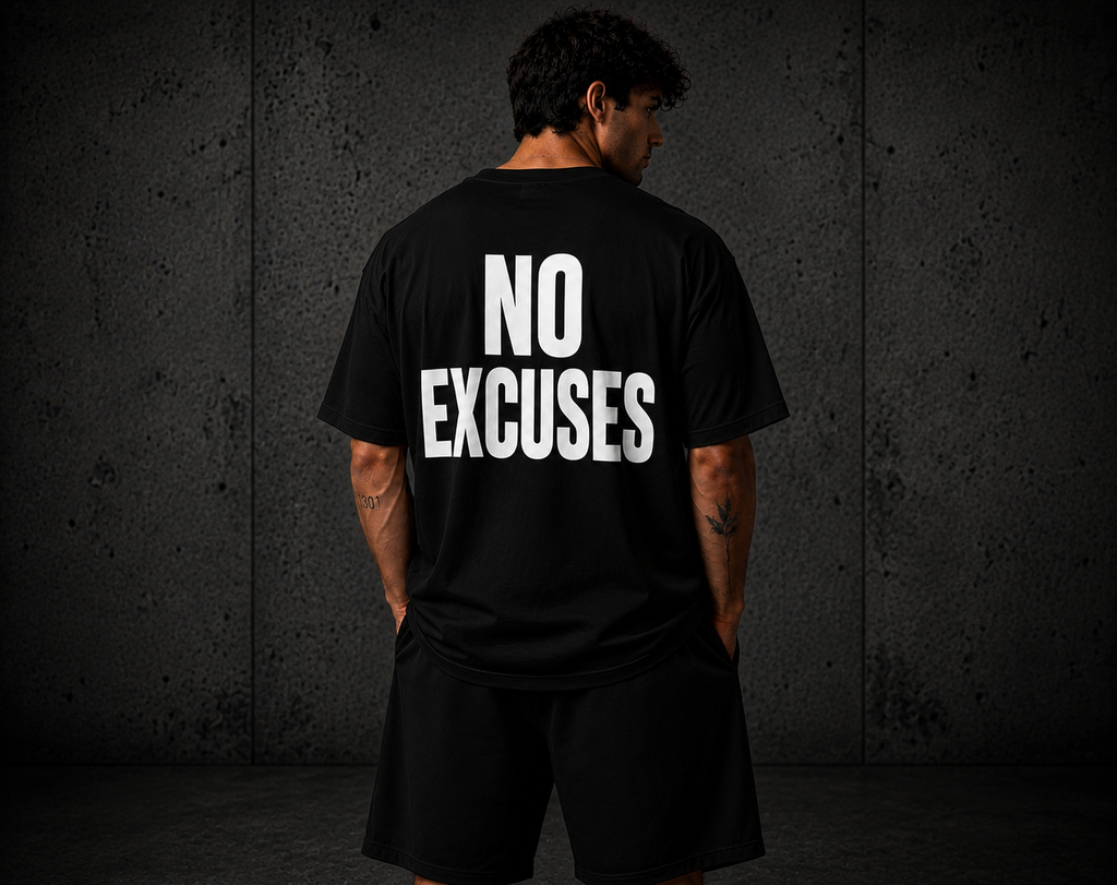No Excuses Tee-Black