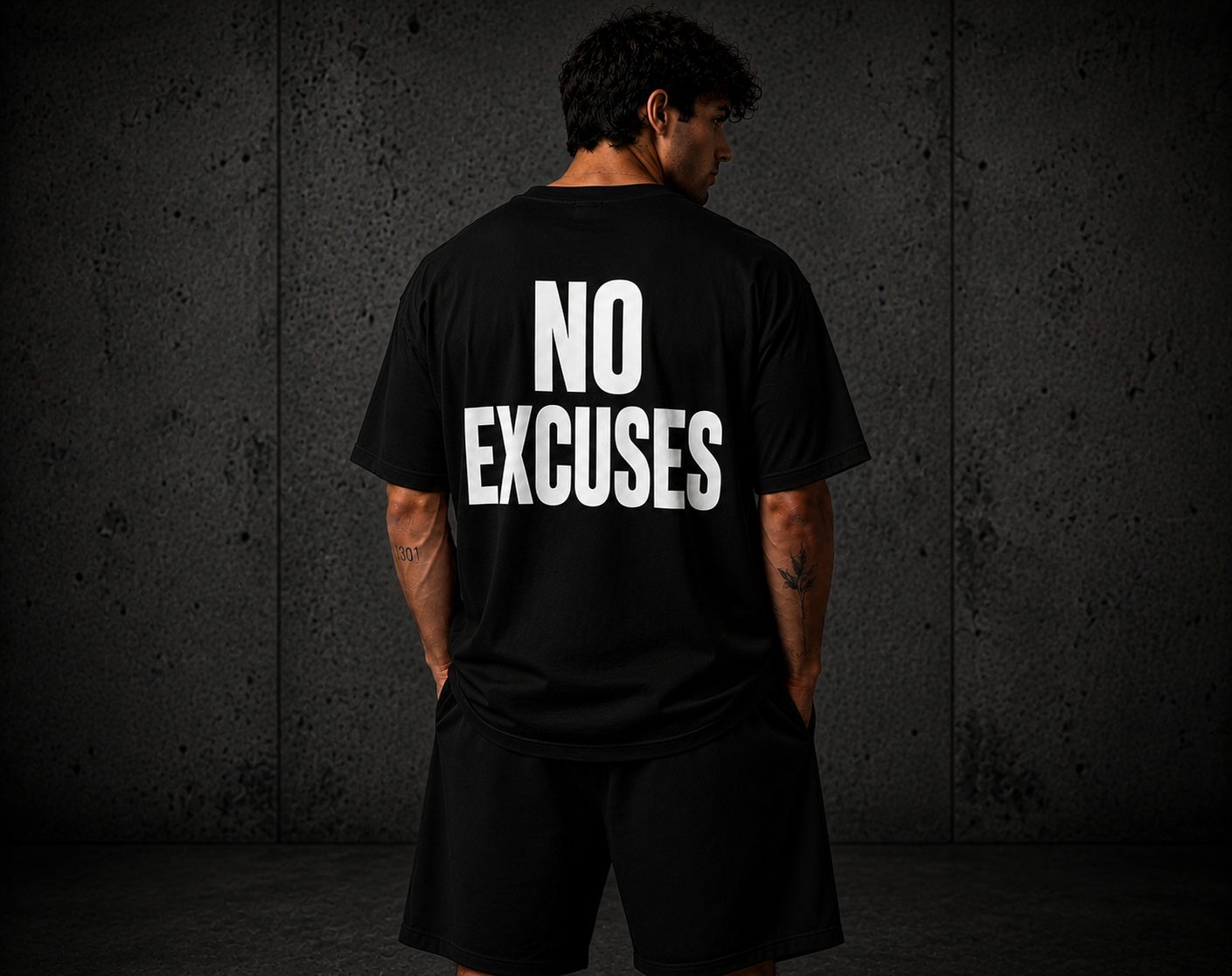 No Excuses Tee-Black
